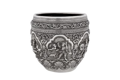 Lot 230 - An early 20th century Burmese unmarked silver bowl or jar, Rangoon circa 1910