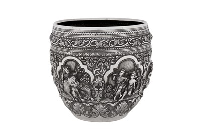 Lot 230 - An early 20th century Burmese unmarked silver bowl or jar, Rangoon circa 1910