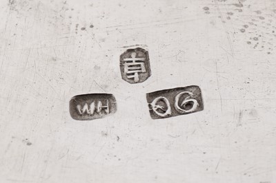 Lot 277 - A late 19th / early 20th century Chinese export silver tea caddy, Canton circa 1900, marked Zhou, retailed by Wang Hing