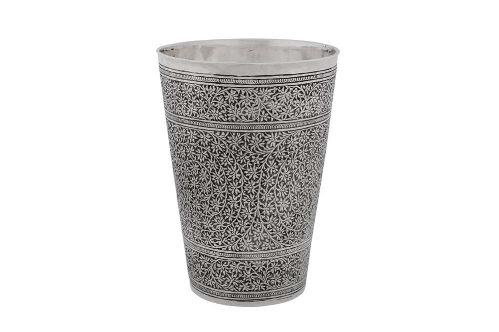 Lot 213 - A late 19th / early 20th century Anglo – Indian silver beaker, Kashmir circa 1900