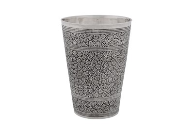 Lot A late 19th / early 20th century Anglo – Indian silver beaker, Kashmir circa 1900