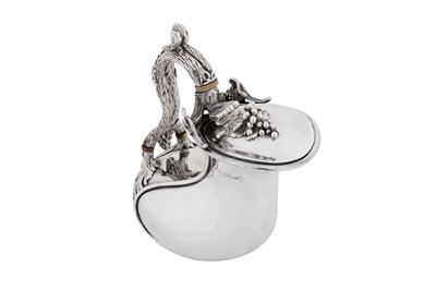 Lot 504 - An early Victorian sterling silver ‘askos’ claret jug, London 1839 by W? probably for William Elliot