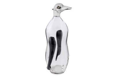 Lot 174 - An Elizabeth II sterling silver mounted novelty penguin decanter, London 1963 by Apsrey and Co