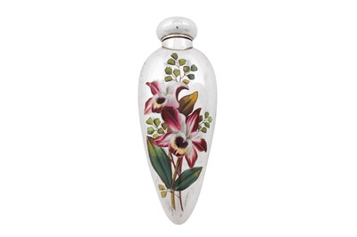 Lot A Victorian sterling silver and enamel scent bottle, Birmingham 1884, no maker's mark