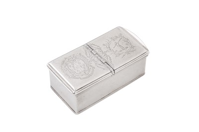 Lot 59 - An interesting George II unmarked silver double spice box, circa 1740