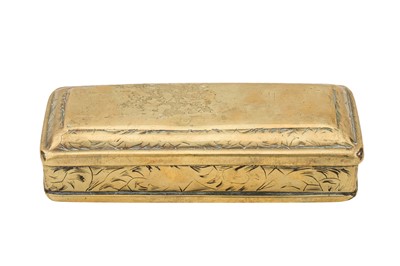 Lot 283 - Vernacular interest - A George III brass tobacco or snuff box, dated 1778