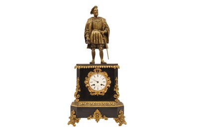 Lot 403 - A 19TH CENTURY HENRY MARC OF PARIS FIGURAL MANTLE CLOCK