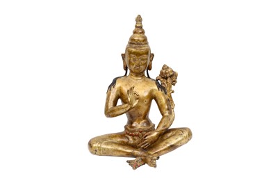 Lot 206 - A SINO-TIBETAN GILT-BRONZE FIGURE OF TARA