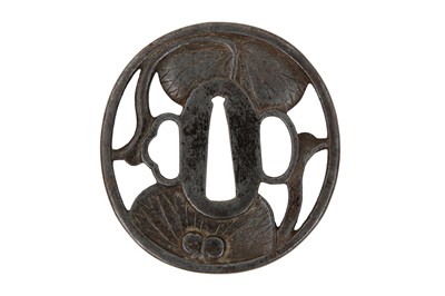 Lot 841 - A JAPANESE IRON 'AOI' TSUBA
