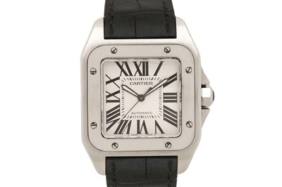 Lot 200 - A MEN'S CARTIER SANTOS 100 XL WRISTWATCH