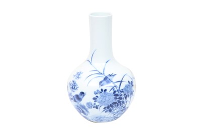 Lot 641 - A CHINESE BLUE AND WHITE VASE IN THE STYLE OF WANG BU