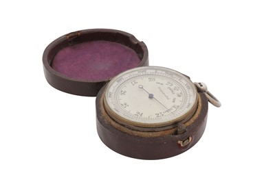 Lot 58 - A cased George V sterling silver pocket barometer, London 1911 by Albert Thomas Oliver