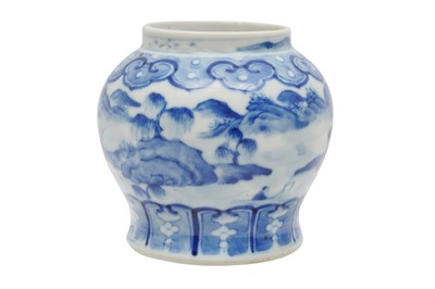 Lot 312 - A SMALL CHINESE BLUE AND WHITE JAR