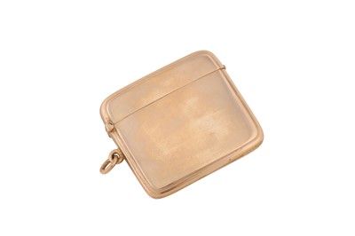 Lot 12 - A George V 9 carat gold vesta case, Birmingham 1919 by Henry Matthews