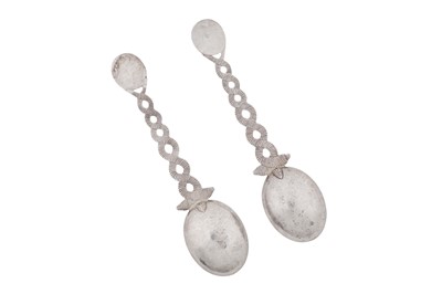 Lot 196 - A pair of early 20th century Anglo – Indian unmarked silver spoons, Madras circa 1920