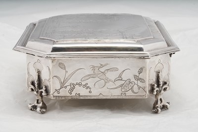 Lot 577 - A pair of Charles II sterling silver chinoiserie toilet caskets, London 1683 by Ralph Leake (free 1671)