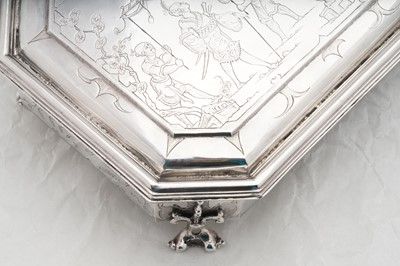 Lot 577 - A pair of Charles II sterling silver chinoiserie toilet caskets, London 1683 by Ralph Leake (free 1671)