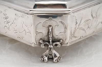 Lot 577 - A pair of Charles II sterling silver chinoiserie toilet caskets, London 1683 by Ralph Leake (free 1671)