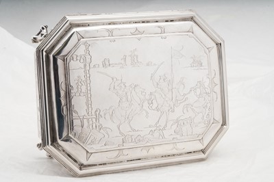 Lot 577 - A pair of Charles II sterling silver chinoiserie toilet caskets, London 1683 by Ralph Leake (free 1671)