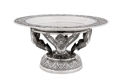 Lot 236 - An early to mid-20th century Cambodian unmarked silver footed dish (Tok or Joeṅ Srāb), circa 1940