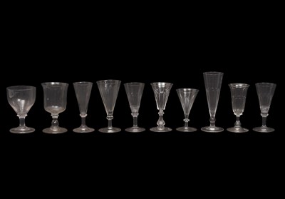 Lot 457 - A GROUP OF GEORGIAN AND LATER DRINKING GLASSES