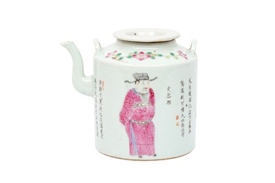 Lot 122 - A CHINESE FAMILLE-ROSE 'WU SHUANG PU' TEAPOT AND COVER