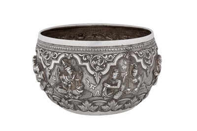 Lot 228 - A late 19th / early 20th century Burmese silver bowl, Rangoon circa 1900