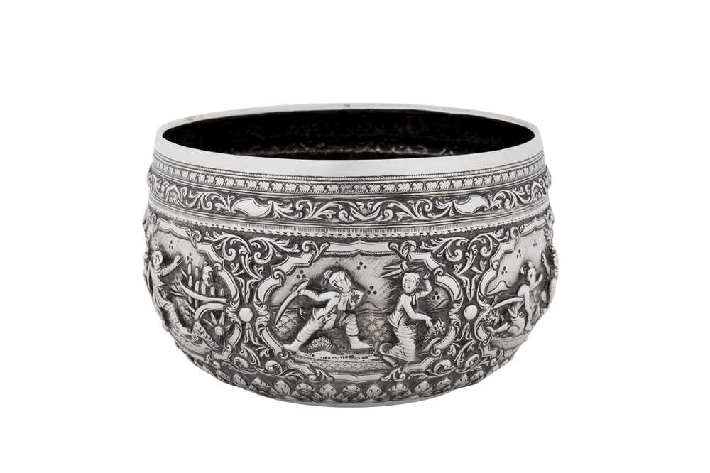 Lot 226 - An early 20th century Burmese unmarked silver small bowl, Rangoon circa 1910