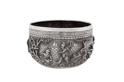 Lot 222 - An early 20th century Burmese silver small bowl, Rangoon circa 1920