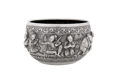 Lot 225 - A late 19th / early 20th century Burmese provincial silver bowl, Upper Burma circa 1900