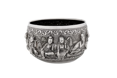 Lot 225 - A late 19th / early 20th century Burmese provincial silver bowl, Upper Burma circa 1900