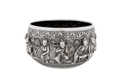 Lot 225 - A late 19th / early 20th century Burmese provincial silver bowl, Upper Burma circa 1900