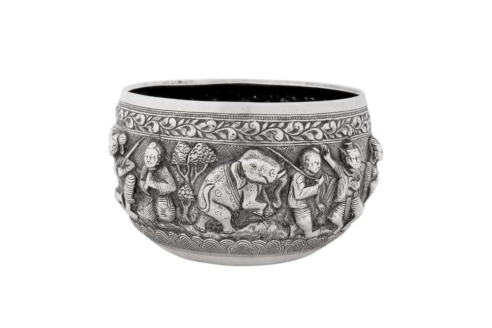 Lot 225 - A late 19th / early 20th century Burmese provincial silver bowl, Upper Burma circa 1900