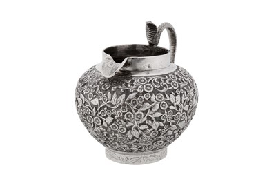 Lot 207 - An unusual early 20th century Anglo – Indian unmarked silver milk or cream jug, Lucknow circa 1910
