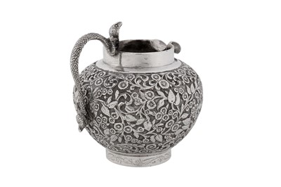 Lot 207 - An unusual early 20th century Anglo – Indian unmarked silver milk or cream jug, Lucknow circa 1910
