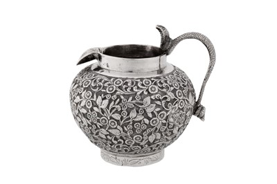 Lot 207 - An unusual early 20th century Anglo – Indian unmarked silver milk or cream jug, Lucknow circa 1910
