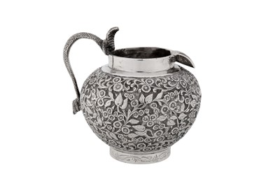 Lot 207 - An unusual early 20th century Anglo – Indian unmarked silver milk or cream jug, Lucknow circa 1910