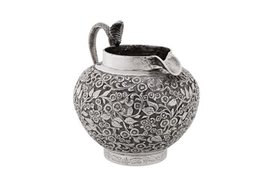 Lot 207 - An unusual early 20th century Anglo – Indian unmarked silver milk or cream jug, Lucknow circa 1910