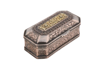 Lot 244 - A late 19th century Indonesian gold mounted silver tobacco box, Aceh, Sumatra