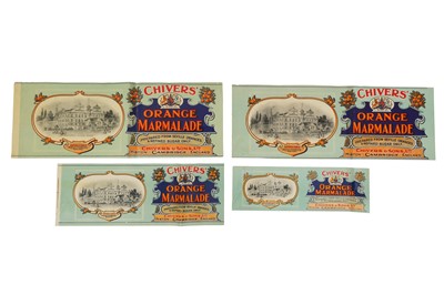 Lot 222 - A CHIVERS OLD ENGLISH MARMALADE ADVERTISING DISPLAY STAND AND SHELF LABELS