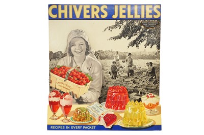 Lot 226 - A LARGE FOLDING CHIVERS JELLIES 'RECIPIES IN EVERY PACKET' ADVERTISING WINDOW DISPLAY STAND