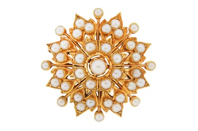 Lot 325 - A SEED PEARL BROOCH/PENDANT