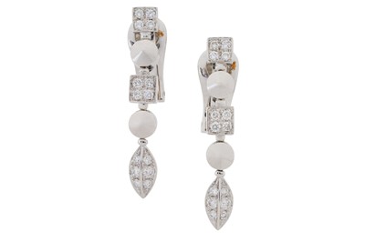 Lot 434 - BVLGARI Ι A PAIR OF DIAMOND LUCEA PENDENT EARRINGS