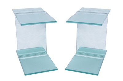 Lot 253 - PAIR OF MODERN GLASS SIDE TABLES