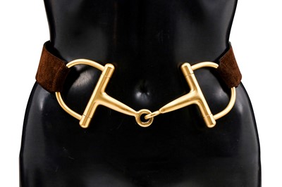 Lot 73 - Gucci Brown Oversized Horsebit Belt - Size 80