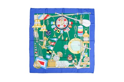 Lot 148 - Gucci Green 'Yacht Club' Silk Scarf