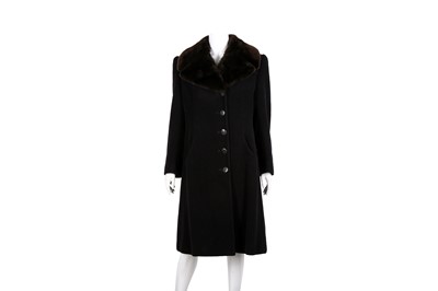 Lot 251 - Gucci Black Angora Swing Coat - Size 40