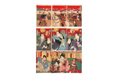 Lot 807 - THREE JAPANESE WOODBLOCK PRINT TRIPTYCHS