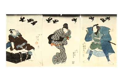 Lot 489 - FOUR JAPANESE WOODBLOCK PRINT TRIPTYCHS