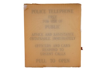 Lot 206 - AN UNUSED ORIGINAL PERSPEX METROPOLITAN POLICE TELEPHONE BOX SIGN